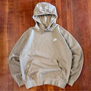 Nike Essential Swoosh Logo Earthtones Tan Beige Pullover Hoodie Sweatshirt M